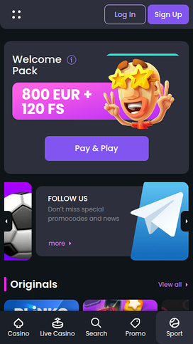 Betspino Mobile Homepage