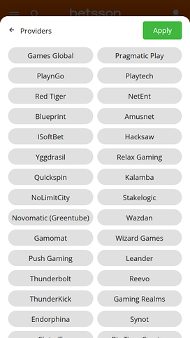 Betsson Casino Mobile Game Developers