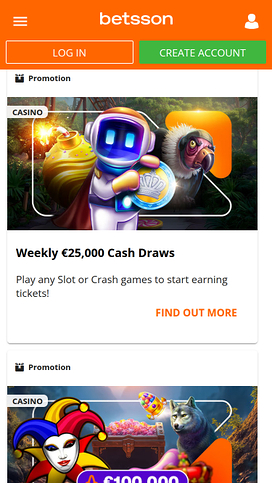 Betsson Casino Mobile Promotions