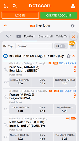 Betsson Casino Mobile Sports