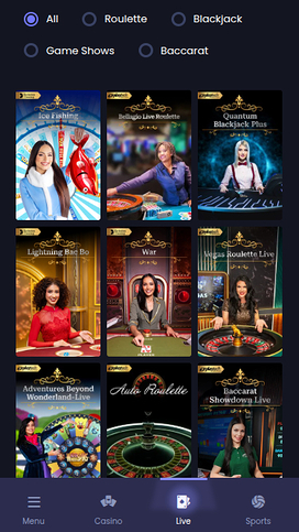 BetStorm Casino Mobile Live Dealer
