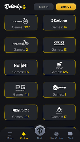 Betswap.gg Casino Mobile Game Developers