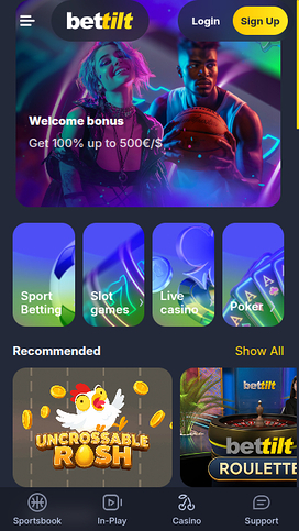 Bettilt Casino Mobile Homepage