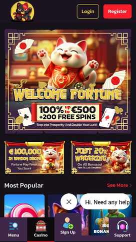 Homepage screenshot of Beturo Casino for Mobile