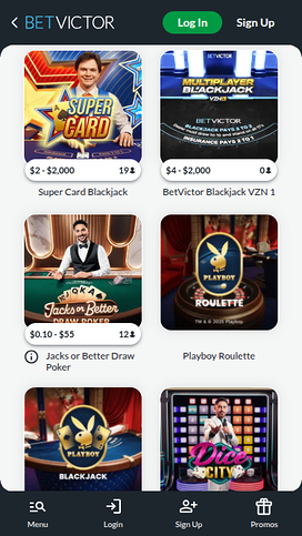 BetVictor Casino Mobile Live Dealer