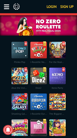Betvoyager Casino Mobile Homepage