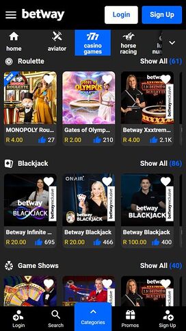 Crupier en vivo móvil de Betway Casino