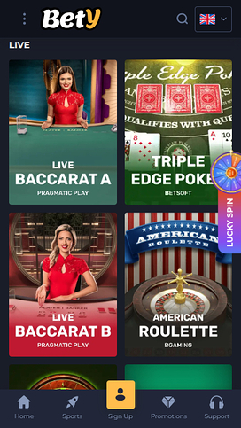 Bety Casino Mobile Live Dealer