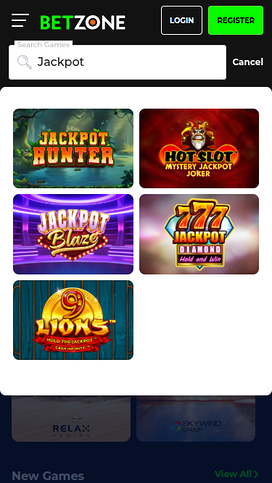 Betzone Casino Mobile Jackpot