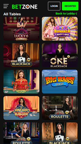 Betzone Casino Mobile Live Dealer