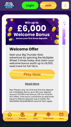 Big Thunder Slots Casino Mobile Promotions