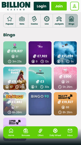 Billion Casino Mobile Bingo