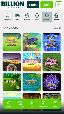 Billion Casino Mobile Jackpot
