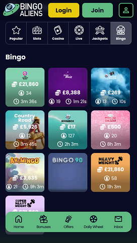 Bingo Aliens Casino Mobile Bingo