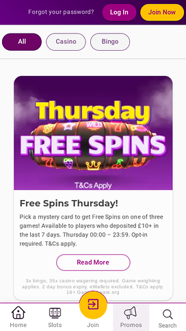 Bingo Diamond Casino Mobile Promotions