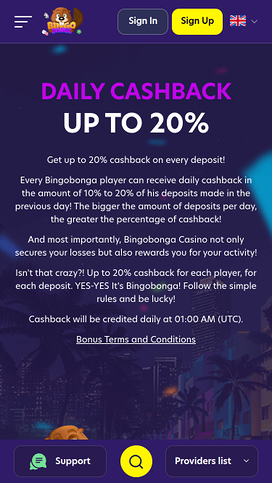 BingoBonga Casino Mobile Promotions