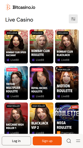 Bitcasino.io Mobile Live Dealer