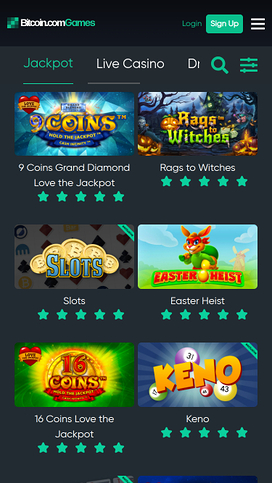Bitcoin.com Games Casino Mobile Jackpot