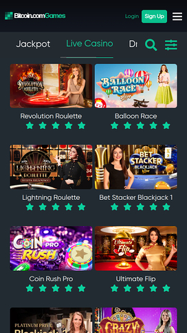 Bitcoin.com Games Casino Mobile Live Dealer