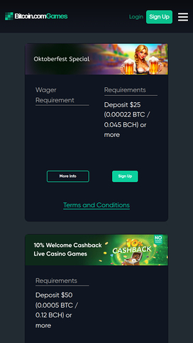 Bitcoin.com Games Casino Mobile Promotions