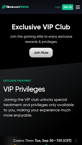 Bitcoin.com Games Casino Mobile VIP Program