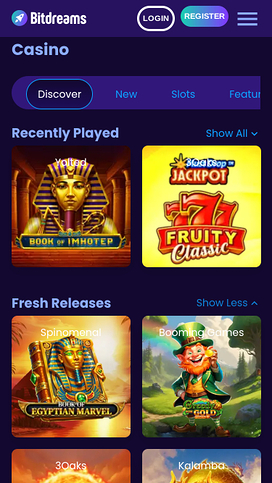 Bitdreams Casino Mobile Games