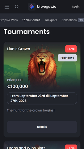 BitVegas Casino Mobile Tournaments
