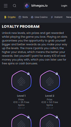BitVegas Casino Mobile VIP Program