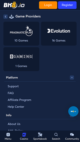 BK8.io Casino Mobile Game Developers