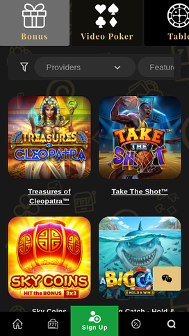 Black Label Casino Mobile Bonus Games