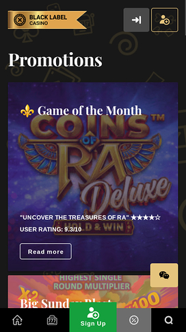 Black Label Casino Mobile Promotions