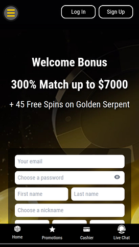 Black Lotus Casino Mobile Homepage