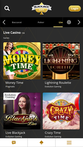 BlackJack City Casino Mobile Live Dealer