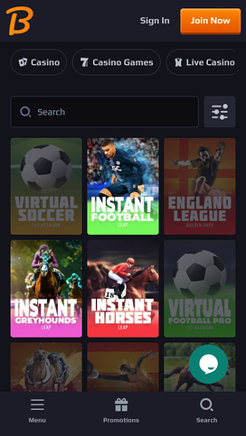 BlazeSpins Casino Mobile Virtual Sports