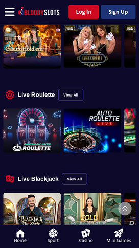 BloodySlots Casino Mobile Live Dealer