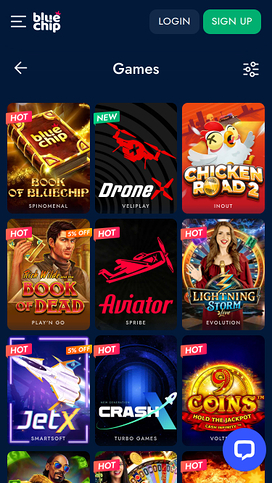 BlueChip Casino Mobile Games