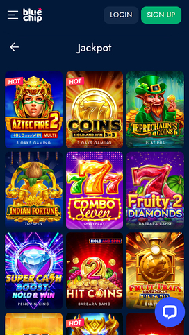BlueChip Casino Mobile Jackpot