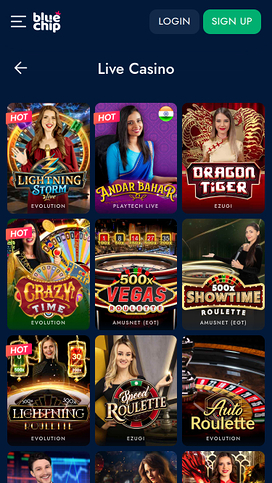 BlueChip Casino Mobile Live Dealer