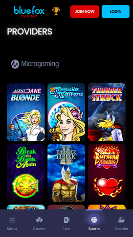 Blue Fox Casino Mobile Game Developers