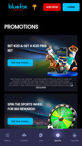 Blue Fox Casino Mobile Promotions