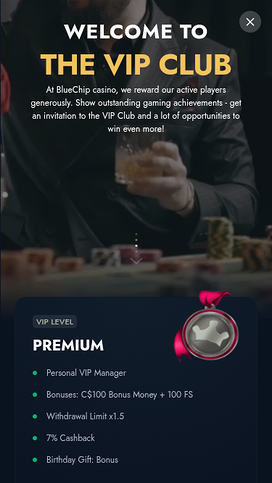 BlueChip Casino Mobile VIP Program