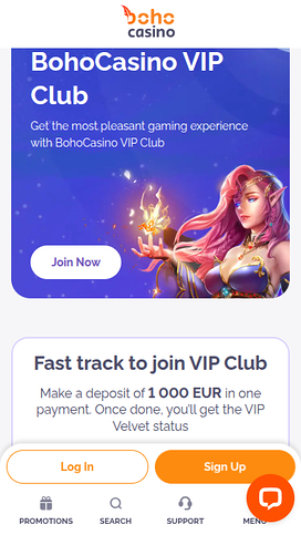 Boho Casino Mobile VIP Program