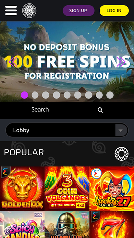 Bonanza Game Casino Mobile Homepage