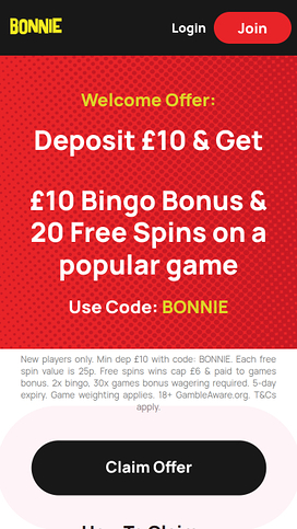 Bonnie Bingo Mobile Promotions