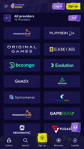 BonusKong Casino Game Developers