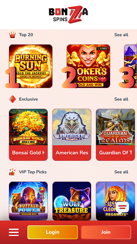 Bonza Spins Casino Mobile Games