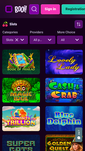 Juegos móviles de Booi Casino