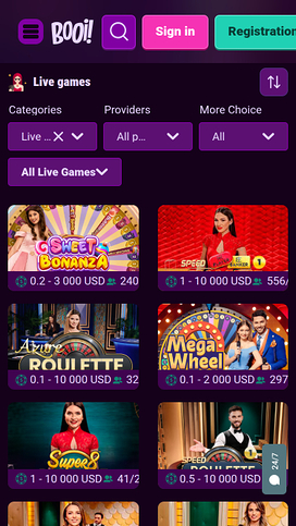 Crupier en vivo móvil de Booi Casino