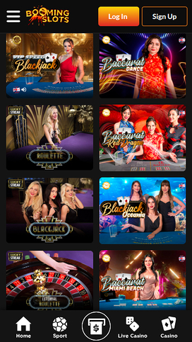 BoomingSlots Casino Mobile Live Dealer