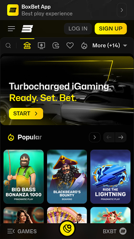 BoxBet Casino Mobile Homepage